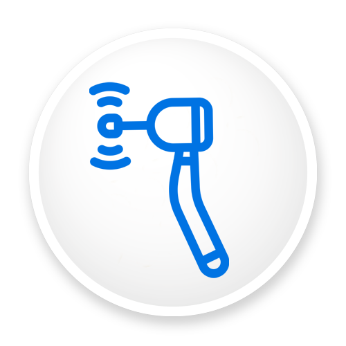 Blue Dental Handpiece Icon With