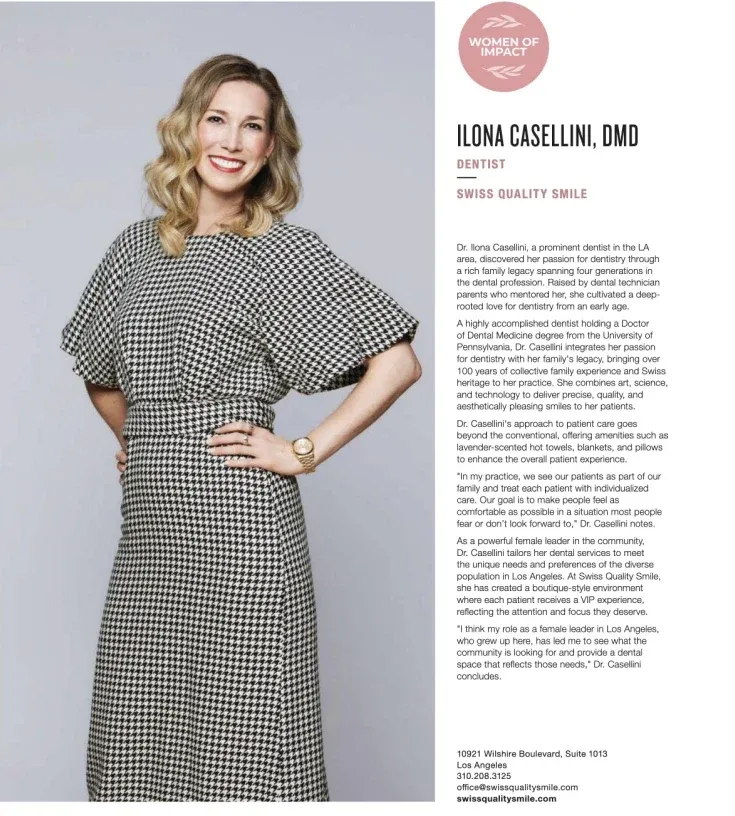 Magazine Feature Highlighting Dr. Ilona Casellini