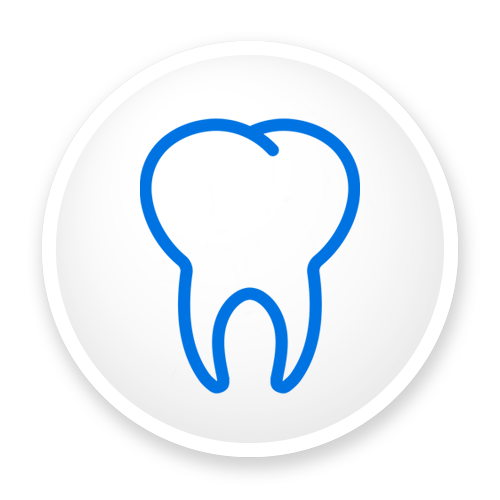 Blue Outline Of A Tooth Icon