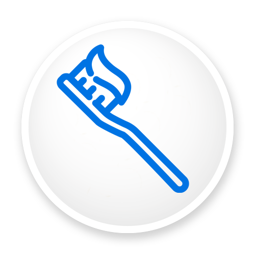Blue Toothbrush Icon With Toothpaste On